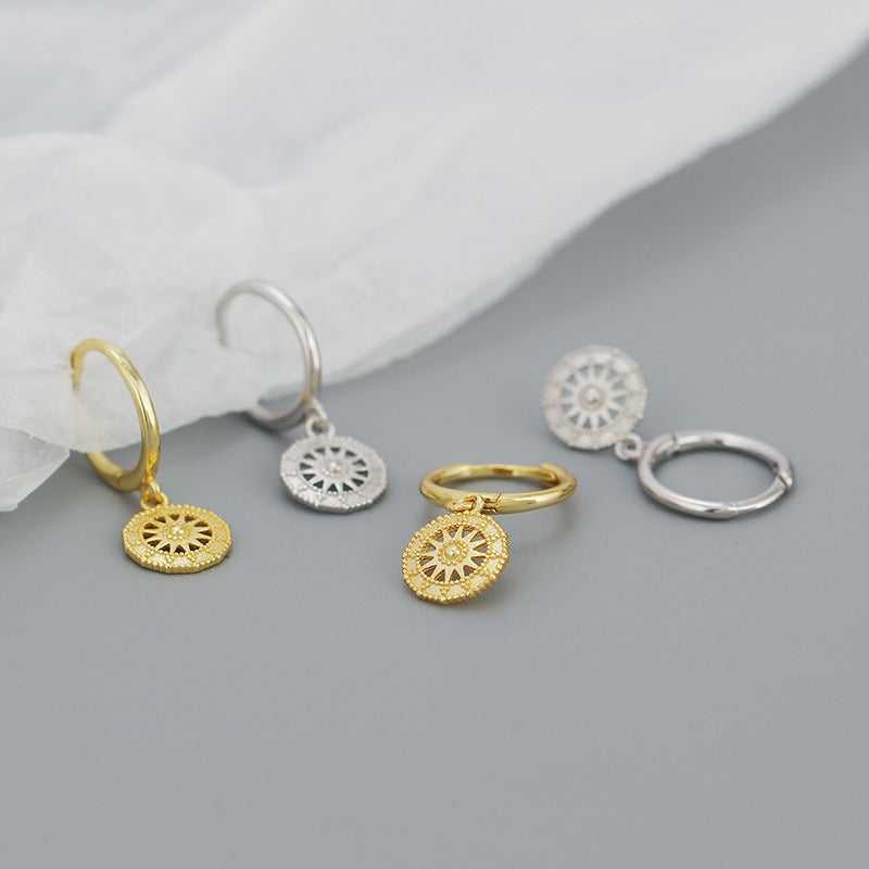 Fashion Sun Plating Sterling Silver Earrings