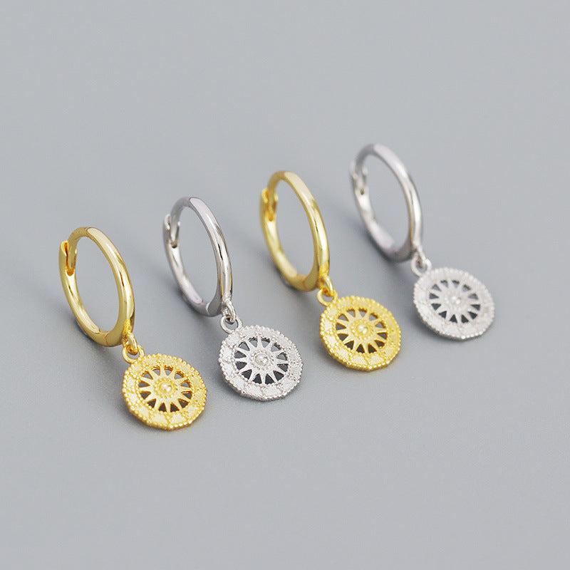 Fashion Sun Plating Sterling Silver Earrings