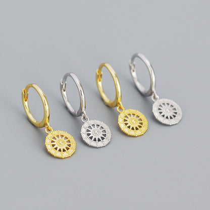 Fashion Sun Plating Sterling Silver Earrings