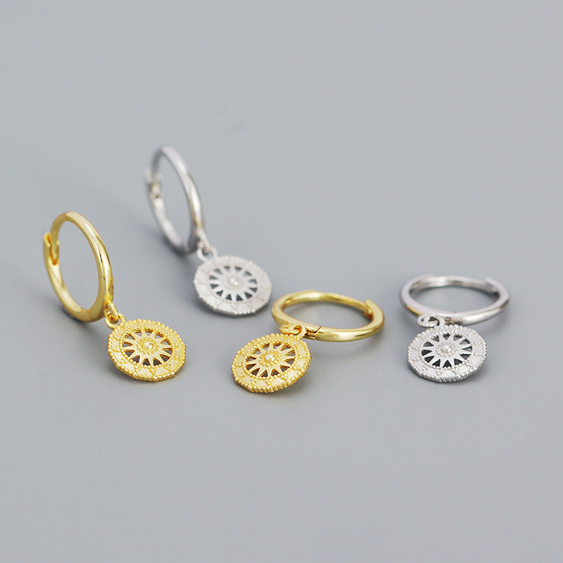 Fashion Sun Plating Sterling Silver Earrings