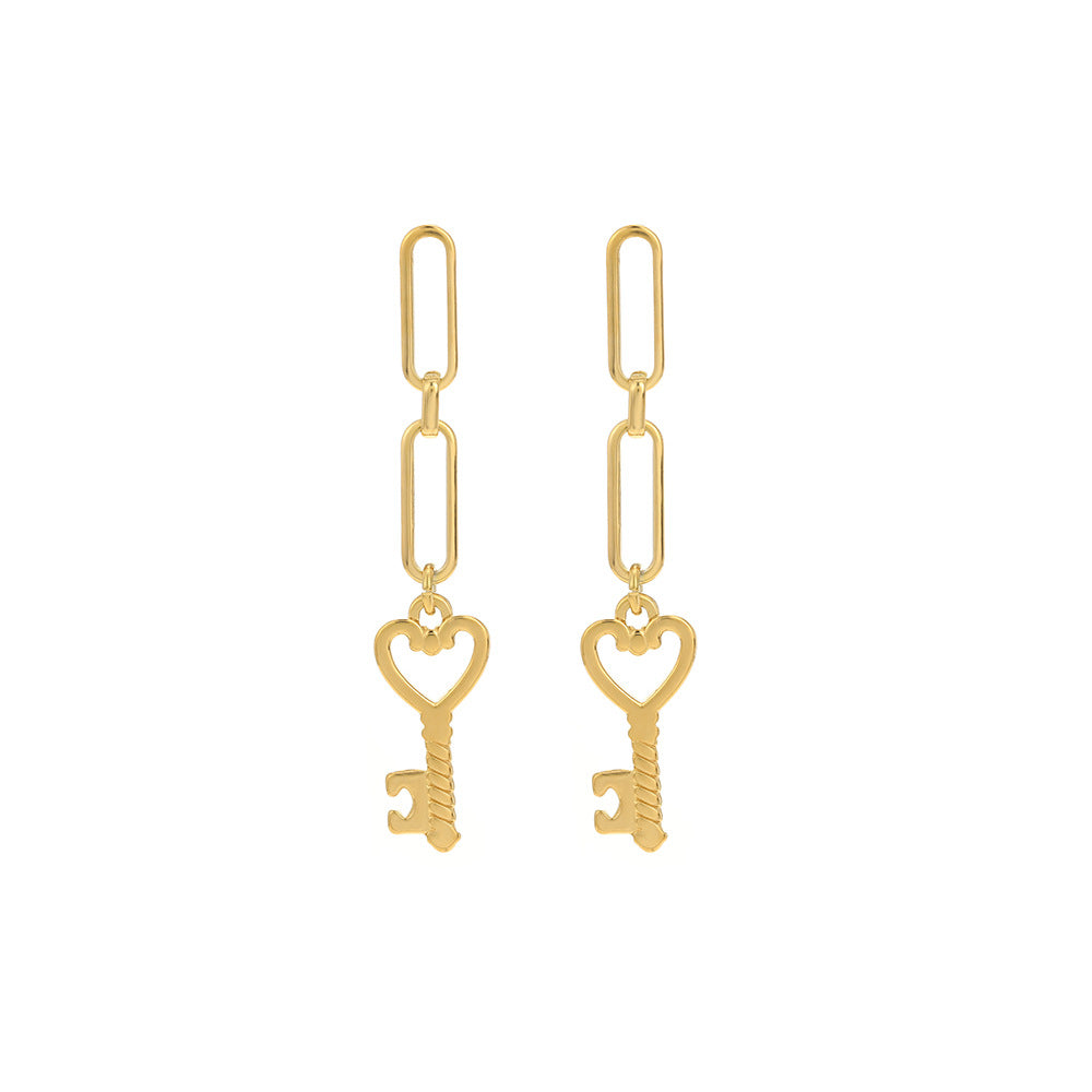 Fashion Key Plating Stainless Steel Earrings