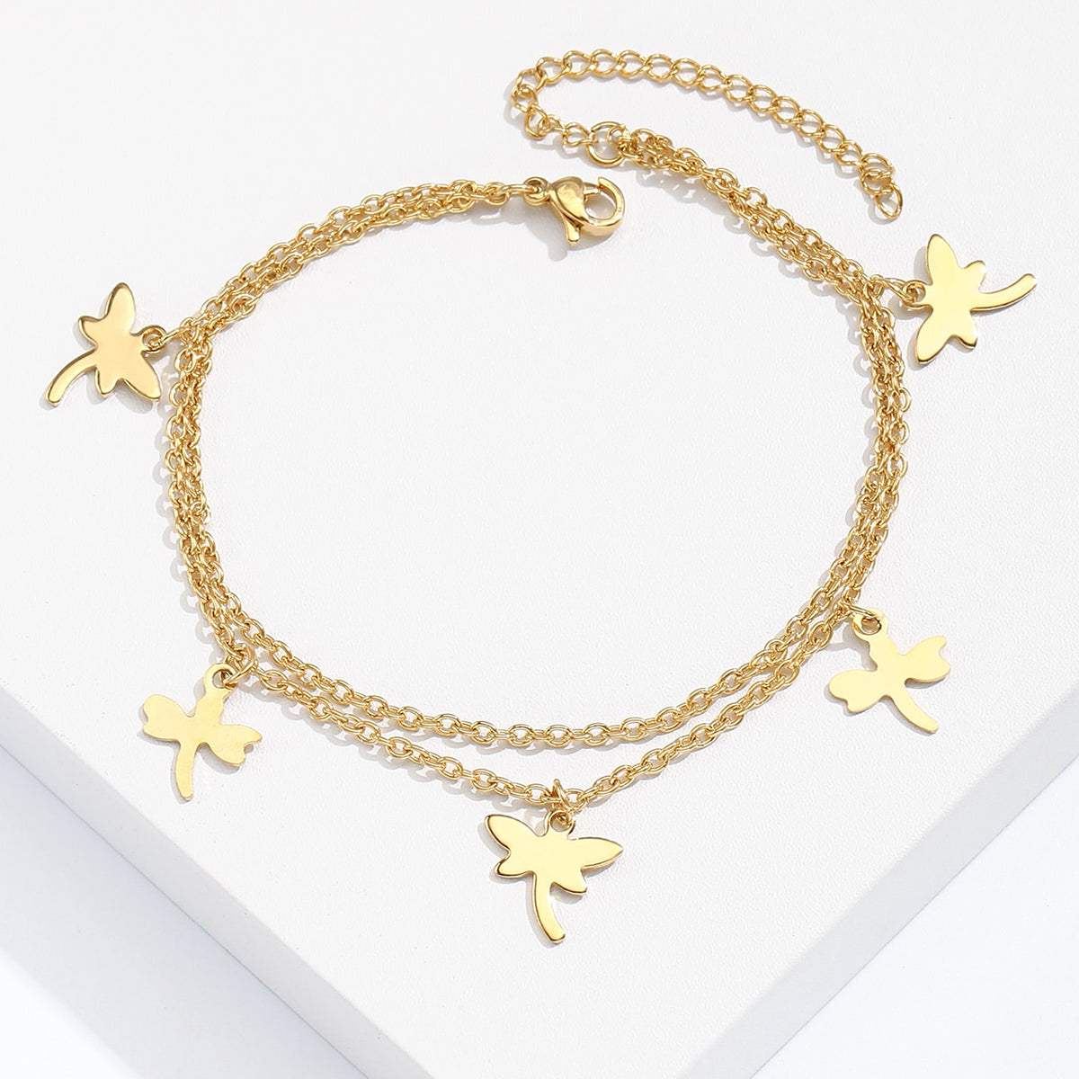 Simple Style Star Dragonfly Butterfly Stainless Steel Plating Anklet 1 Piece