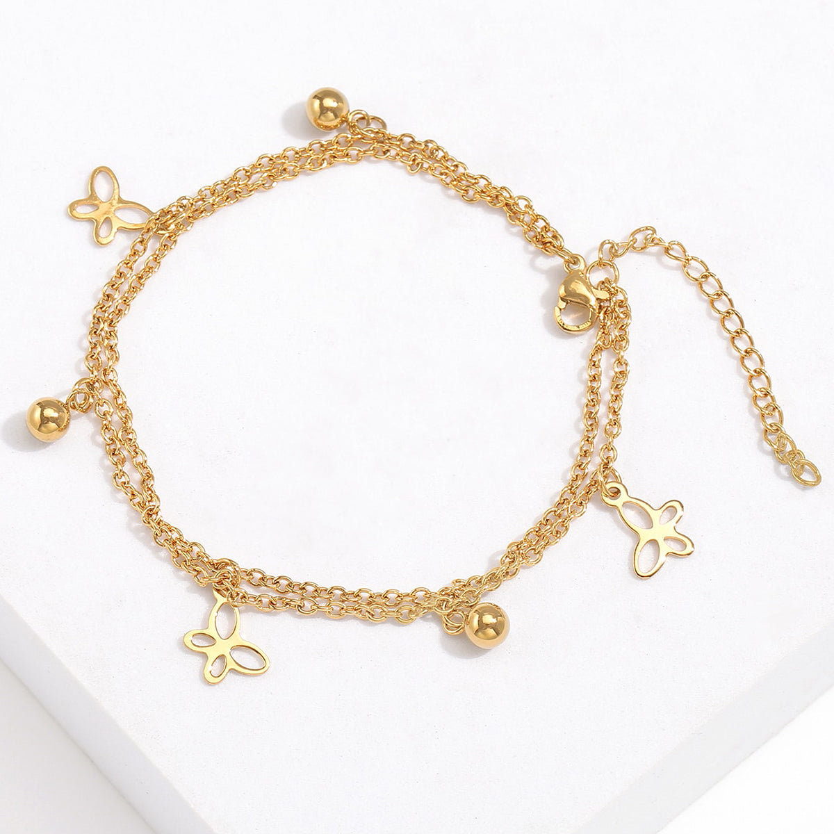 Simple Style Star Dragonfly Butterfly Stainless Steel Plating Anklet 1 Piece