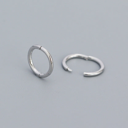 Simple Style Circle Sterling Silver Earrings Plating 925 Silver Earrings