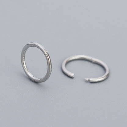 Simple Style Circle Sterling Silver Earrings Plating 925 Silver Earrings