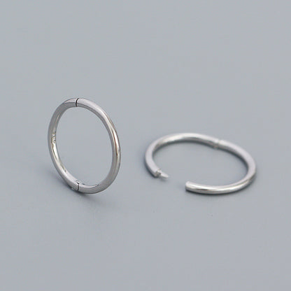 Simple Style Circle Sterling Silver Earrings Plating 925 Silver Earrings