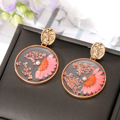 Wholesale Jewelry 1 Pair Fashion Dried Flower Alloy Drop Earrings