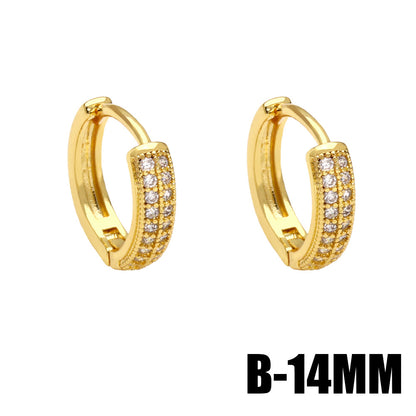 Fashion Geometric Copper Earrings Plating Zircon Copper Earrings