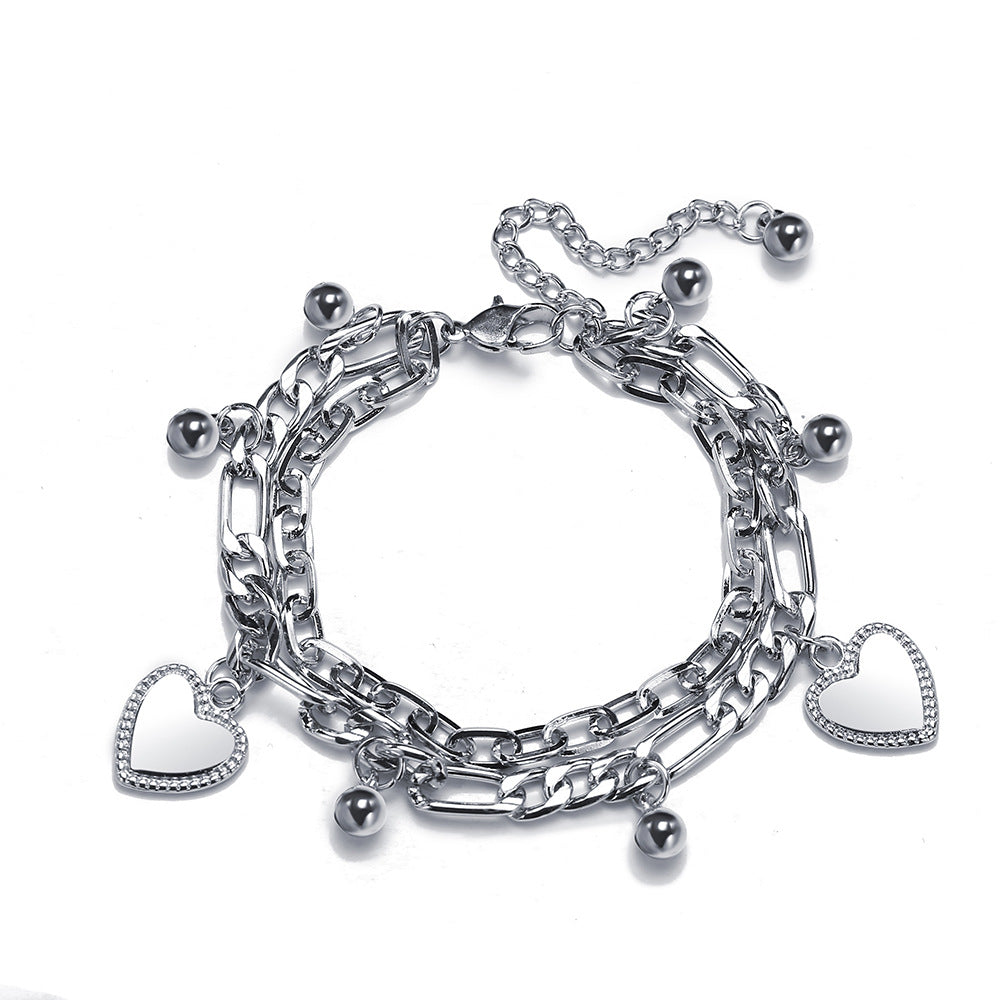 Fashion Heart Shape Alloy Plating Bracelets