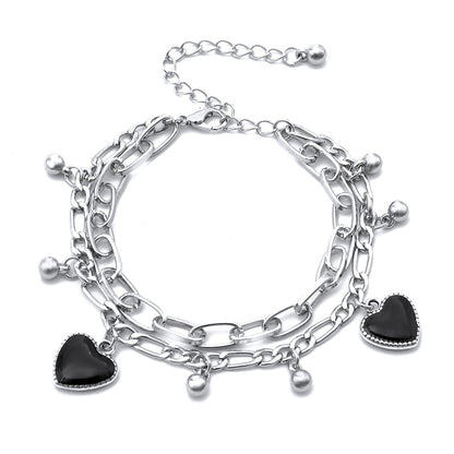 Fashion Heart Shape Alloy Plating Bracelets