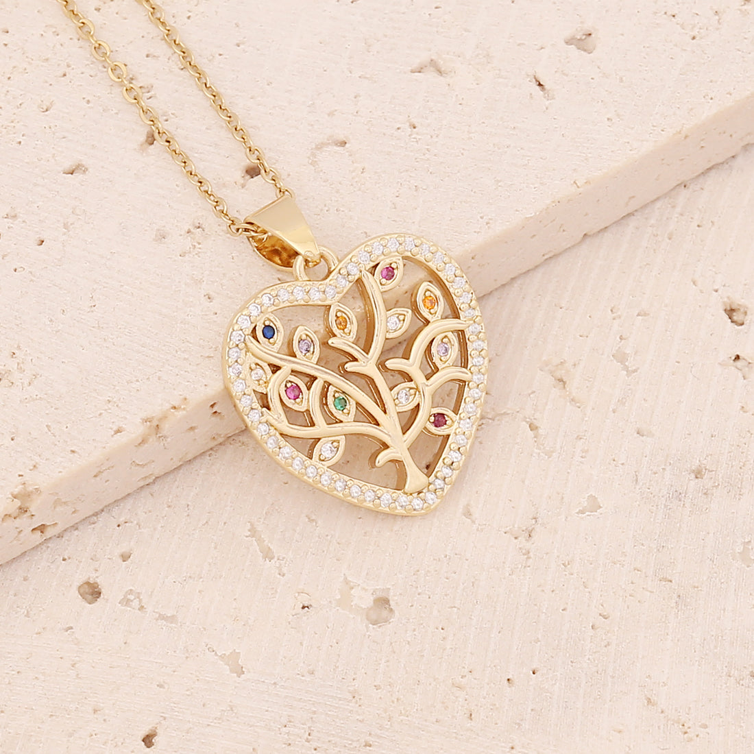 Fashion Heart Shape Owl Stainless Steel Pendant Necklace Inlay Zircon Stainless Steel Necklaces 1 Piece