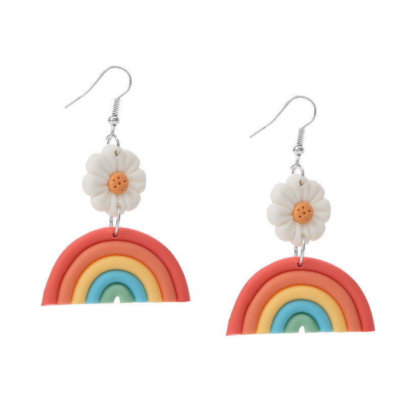 Cute Rainbow Soft Clay Earrings