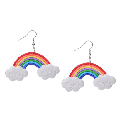 Cute Rainbow Soft Clay Earrings