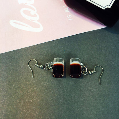 Novelty Wine Glass Plastic Resin Plating Earrings