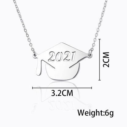 Fashion Number Stainless Steel Pendant Necklace Plating Stainless Steel Necklaces 1 Piece