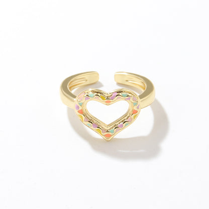 Vintage Style Heart Shape Copper Open Ring Plating Copper Rings