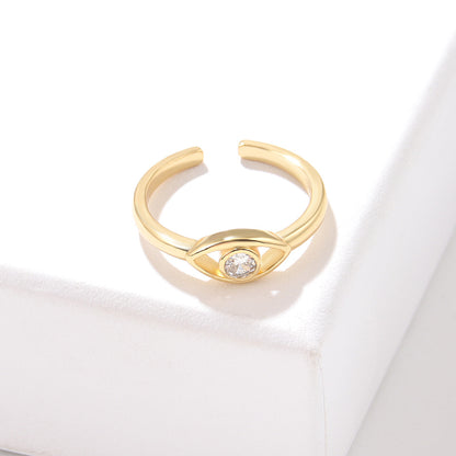 Fashion Eye Copper Open Ring Plating Inlay Zircon Copper Rings