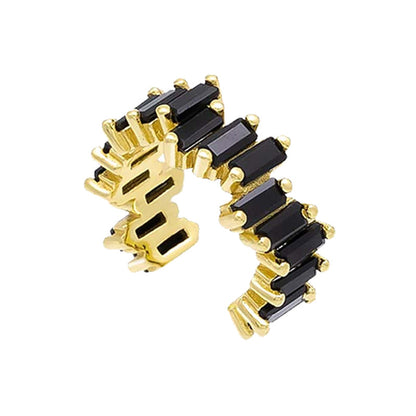 Fashion Geometric Copper Ear Clips Inlay Zircon Copper Earrings 1 Piece