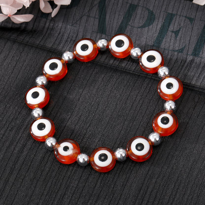 Fashion Devil's Eye Resin Beaded Plating Resin Bracelets 1 Piece