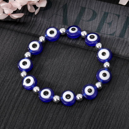 Fashion Devil's Eye Resin Beaded Plating Resin Bracelets 1 Piece