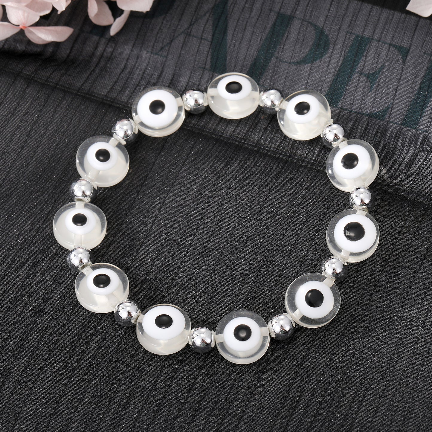 Fashion Devil's Eye Resin Beaded Plating Resin Bracelets 1 Piece