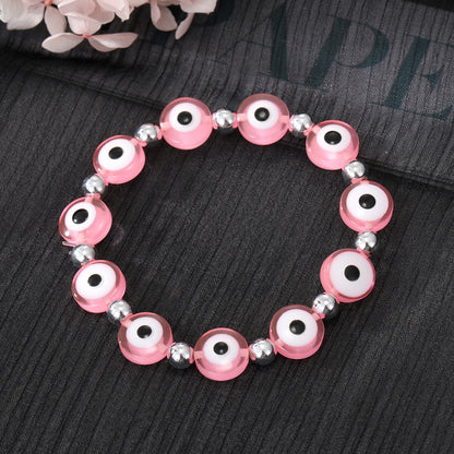 Fashion Devil's Eye Resin Beaded Plating Resin Bracelets 1 Piece