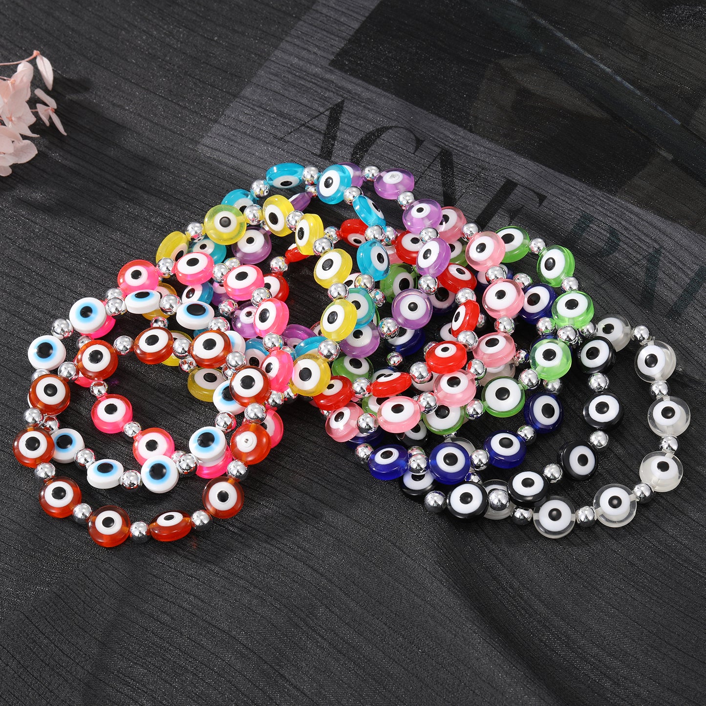 Fashion Devil's Eye Resin Beaded Plating Resin Bracelets 1 Piece