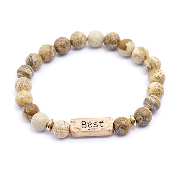 Vintage Style Letter Natural Stone Bracelets Beaded 1 Piece