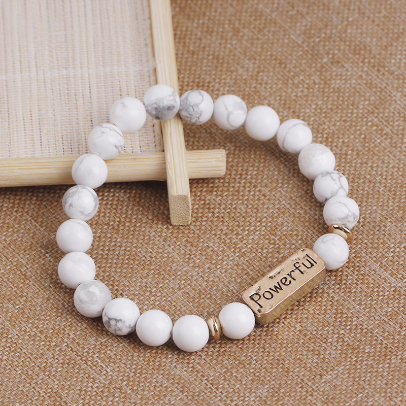 Vintage Style Letter Natural Stone Bracelets Beaded 1 Piece