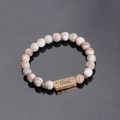 Vintage Style Letter Natural Stone Bracelets Beaded 1 Piece