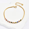 Shiny Geometric Stainless Steel Bracelets Plating Artificial Rhinestones Stainless Steel Bracelets 1 Piece