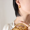 Retro U Shape Metal 304 Stainless Steel 18K Gold Plated Earrings