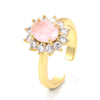 Fashion Flower Copper Open Ring Plating Inlay Zircon Copper Rings