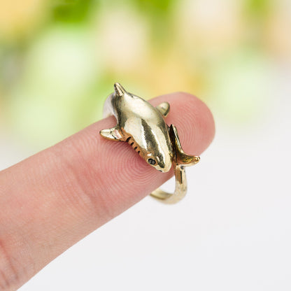 Cool Style Shark Metal Plating Unisex Open Ring