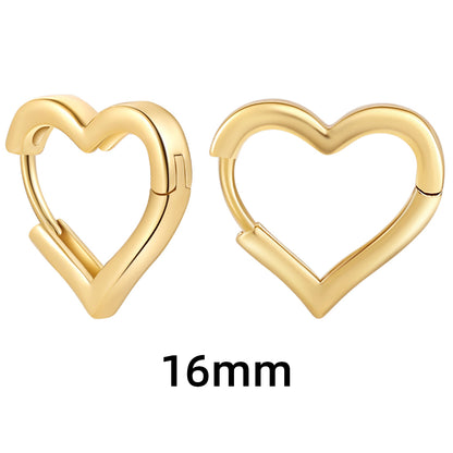 1 Pair Simple Style Heart Shape Plating Copper Earrings