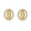 Fashion Portrait Copper Ear Studs Gold Plated Zircon Copper Earrings