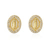 Fashion Portrait Copper Ear Studs Gold Plated Zircon Copper Earrings