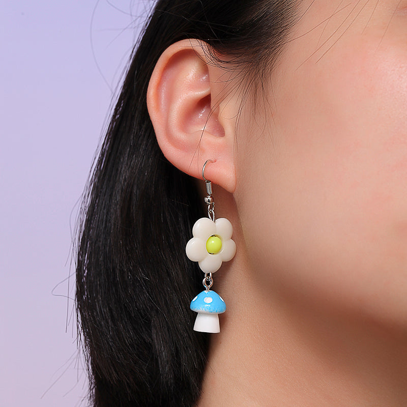 Cute Flower Mushroom Plastic Ear Hook 1 Pair