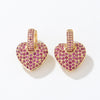 Vintage Style Heart Shape Copper Drop Earrings Plating Inlay Zircon Copper Earrings