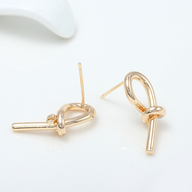 1 Pair Simple Style Commute Solid Color Plating Copper 14k Gold Plated Ear Studs