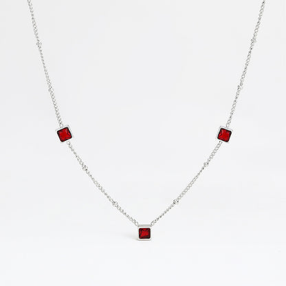 Elegant Geometric Stainless Steel Necklace Plating Zircon Stainless Steel Necklaces