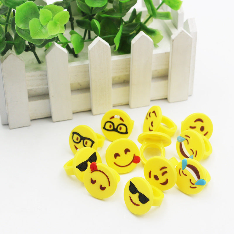 Cartoon Style Emoji Face Epoxy Rings