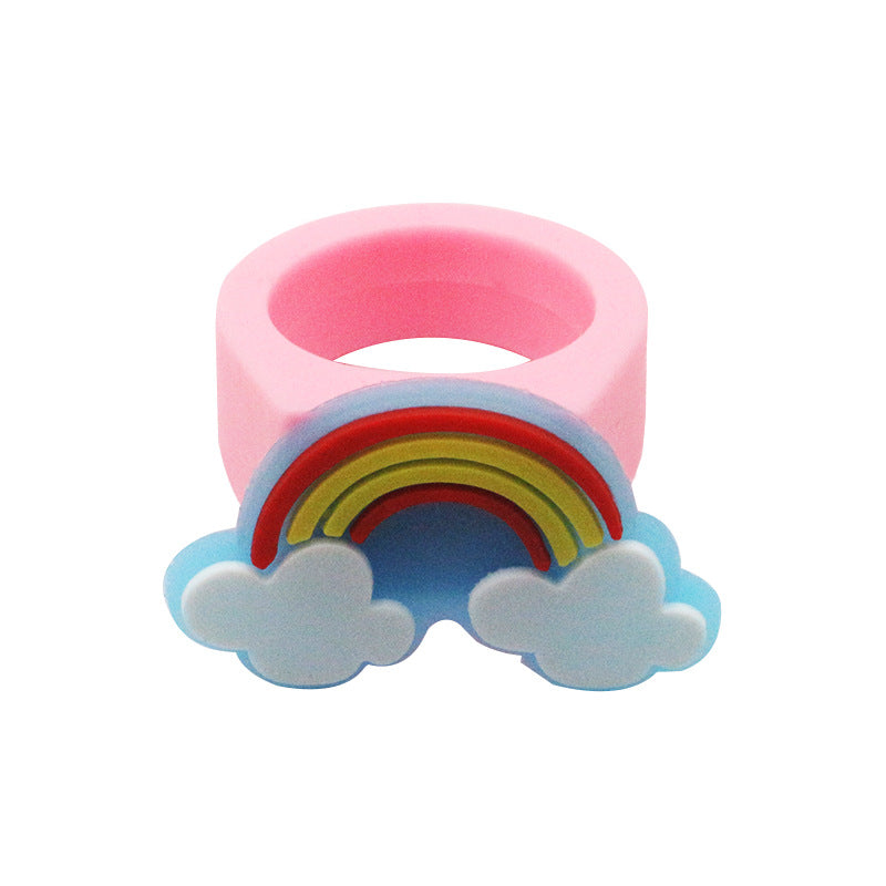 Fashion Unicorn Plastic Epoxy Rings 1 Piece