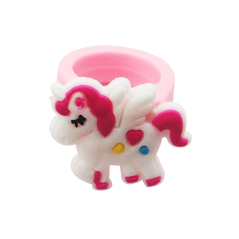 Fashion Unicorn Plastic Epoxy Rings 1 Piece