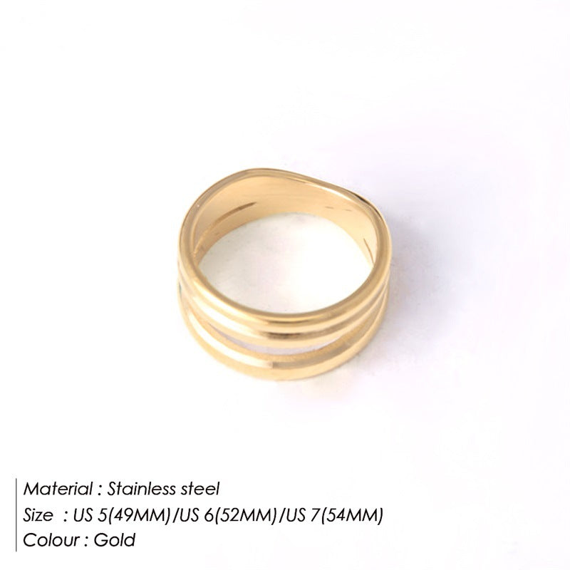 Fashion Geometric Stainless Steel Rings Plating Stainless Steel Rings