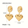 Fashion Heart Shape Gold Plated 304 Stainless Steel Drop Earrings