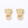 Simple Style Leopard Copper Ear Studs Gold Plated Zircon Copper Earrings