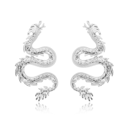 Retro Dragon Alloy Plating Earrings