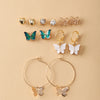 Fashion Geometric Tassel Butterfly Alloy Inlay Artificial Pearls Rhinestones Earrings