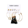 Fashion Geometric Tassel Butterfly Alloy Inlay Artificial Pearls Rhinestones Earrings